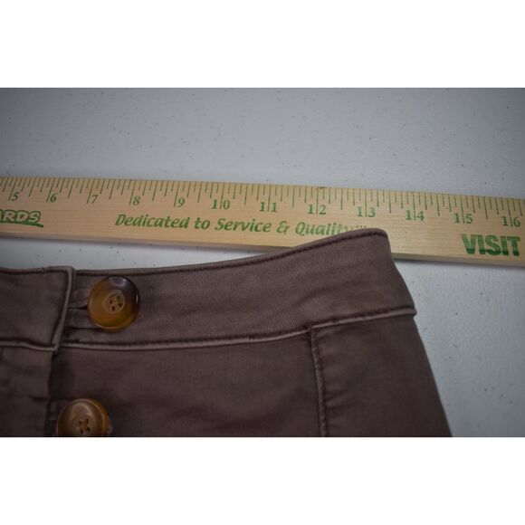 Free People Button Up Mini Skirt Mauve Brown Womens 2 - Picture 3 of 5